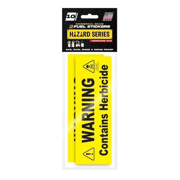 Herbicide Sticker, Warning Label: Pump Sprayer, Commercial Sprayer: Hvy-Dty, 6''x2'', 10PK